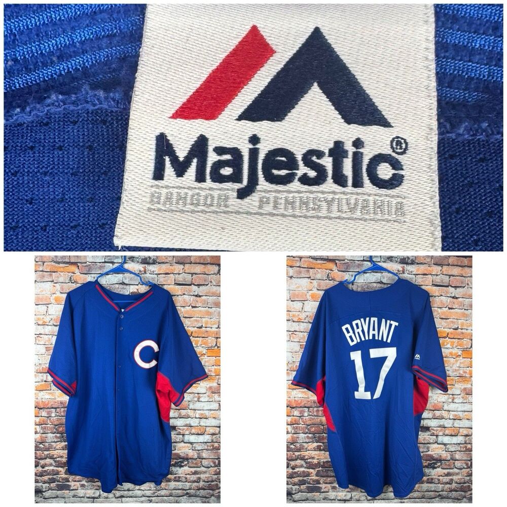 Majestic Chicago Cubs Kris Bryant #17 Royal Blue Baseball Jersey XL